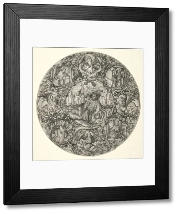 Framed Print : St. John the Baptist Surrounded by the Evangelists and Four Fathers of the Latin Church, 1466 Framed Print : St. John the Baptist Surrounded by the Evangelists and Four Fathers of the Latin Church, 1466