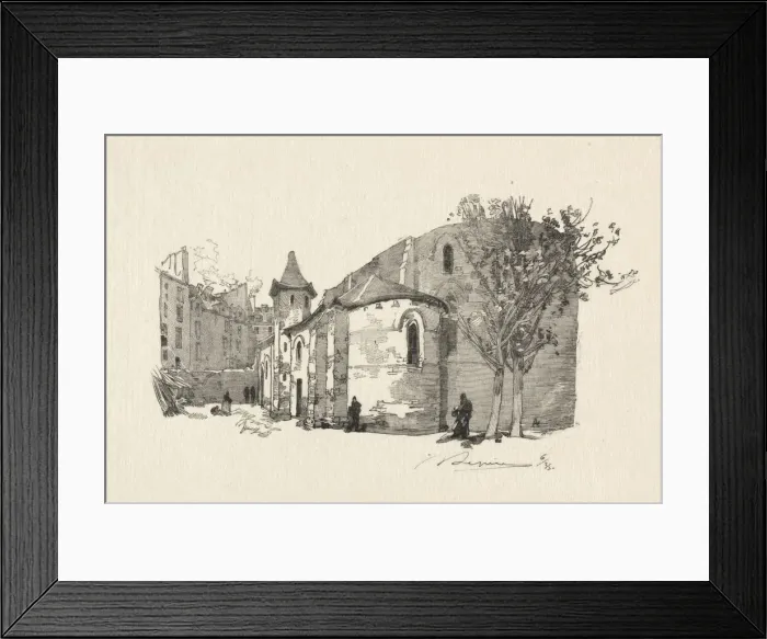 Framed Print : St. Julien le Vauvre, Vue exterieur. Creator: Auguste Louis Lepere (French, 1849-1918) Framed Print : St. Julien le Vauvre, Vue exterieur. Creator: Auguste Louis Lepere (French, 1849-1918)