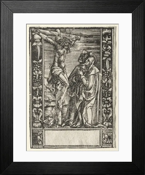 Framed Print : St. Mary and St. John Before the Cross. Creator: Hans Springinklee (German, 1540) Framed Print : St. Mary and St. John Before the Cross. Creator: Hans Springinklee (German, 1540)