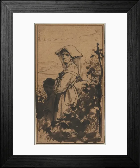 Framed Print : Standing Woman and Child, 2nd half 1800s. Creator: Carl Bloch (Danish, 1834-1890) Framed Print : Standing Woman and Child, 2nd half 1800s. Creator: Carl Bloch (Danish, 1834-1890)