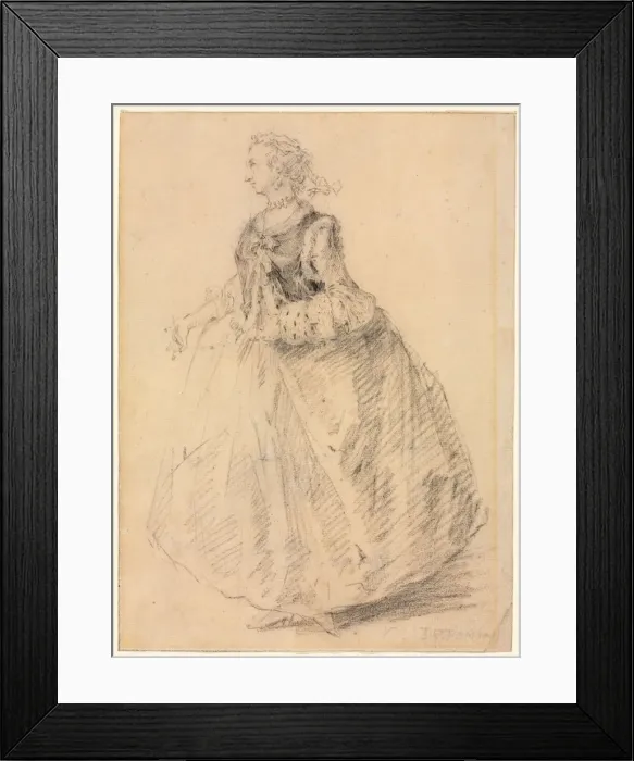 Framed Print : Standing Woman with an Ermine Muff, 18th century. Creator: Giovanni Paolo Panini (Italian Framed Print : Standing Woman with an Ermine Muff, 18th century. Creator: Giovanni Paolo Panini (Italian