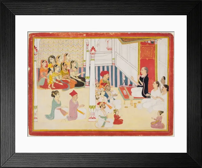 Framed Print : Svetambara Jain Teacher Giving Instruction, c. 1750-60. Creator: Sahib Ram (Indian Framed Print : Svetambara Jain Teacher Giving Instruction, c. 1750-60. Creator: Sahib Ram (Indian