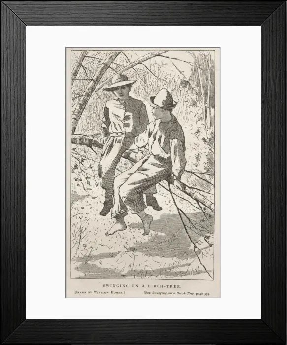 Framed Print : Swinging in a Birch Tree, 1867. Creator: Winslow Homer (American, 1836-1910) Framed Print : Swinging in a Birch Tree, 1867. Creator: Winslow Homer (American, 1836-1910)