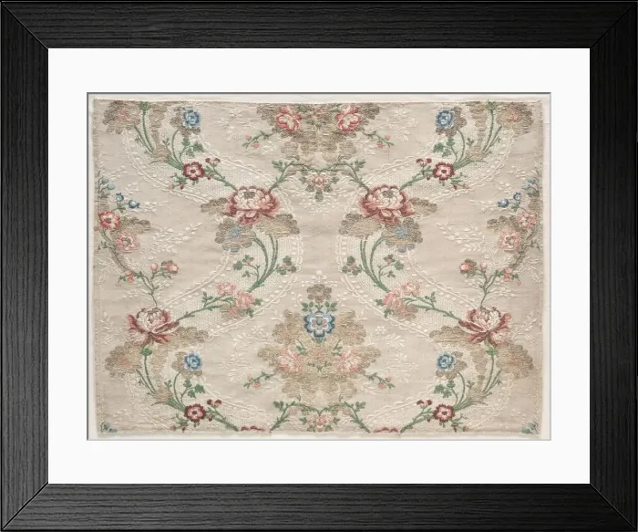 Framed Print : Taffeta Fragment, c. 1730. Creator: Unknown Framed Print : Taffeta Fragment, c. 1730. Creator: Unknown