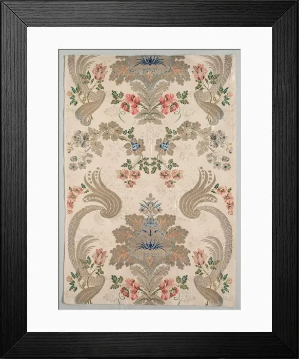 Framed Print : Taffeta, Brocaded, 1700-1750. Creator: Unknown Framed Print : Taffeta, Brocaded, 1700-1750. Creator: Unknown