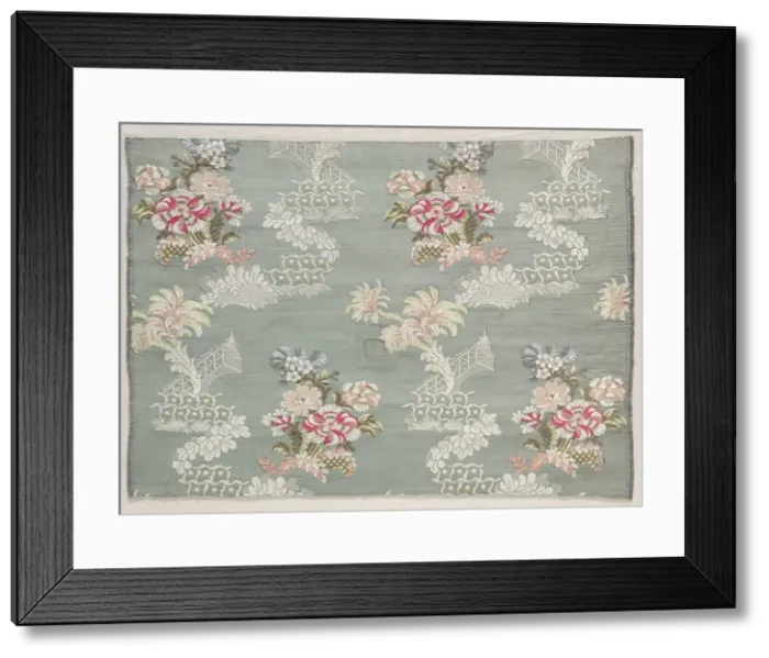 Framed Print : Taffeta, Brocaded, c. 1750. Creator: Unknown Framed Print : Taffeta, Brocaded, c. 1750. Creator: Unknown