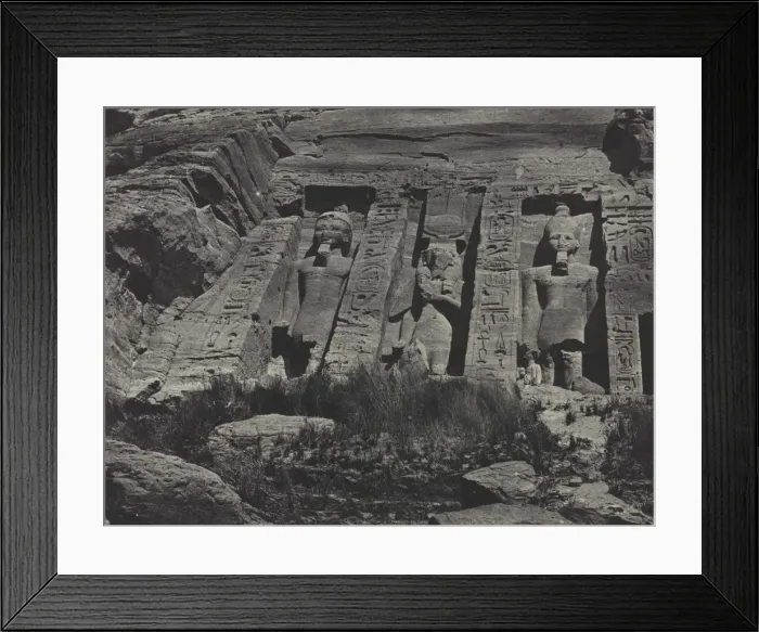 Framed Print : Southern Portion of the Rock-cut Temple of Hathor, Abu Simbel, 1850. Creator: Maxime Du Camp Framed Print : Southern Portion of the Rock-cut Temple of Hathor, Abu Simbel, 1850. Creator: Maxime Du Camp