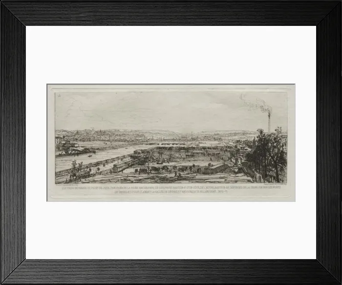 Framed Print : Souvenir artistiques du Siege de Paris: Vue prise du viaduc du Pont-du-Jour Framed Print : Souvenir artistiques du Siege de Paris: Vue prise du viaduc du Pont-du-Jour