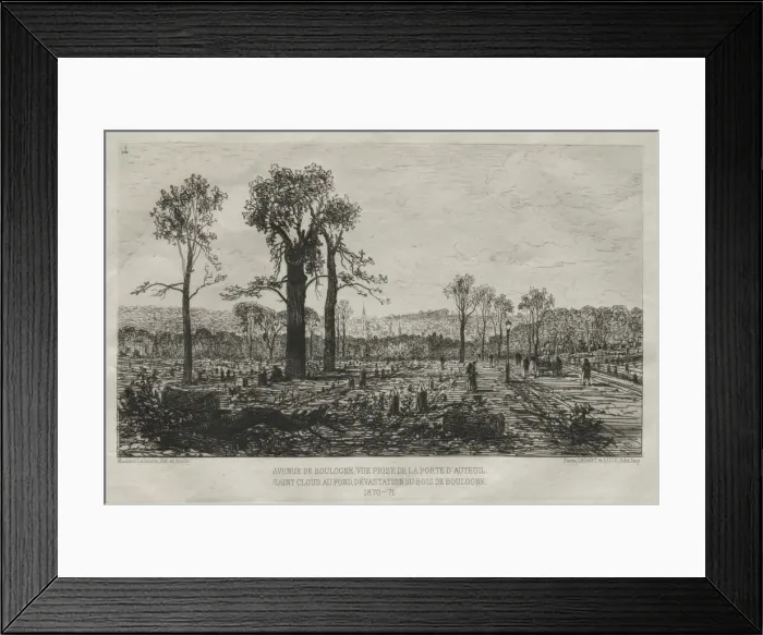 Framed Print : Souvenirs artistiques du Siege du Paris: Avenue de Boulogne, Vue Prise de la porte dAuteuil Framed Print : Souvenirs artistiques du Siege du Paris: Avenue de Boulogne, Vue Prise de la porte dAuteuil