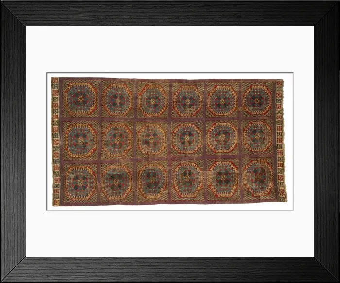 Framed Print : Spanish Carpet with a Turkish Pattern, c. 1450-1500. Creator: Unknown Framed Print : Spanish Carpet with a Turkish Pattern, c. 1450-1500. Creator: Unknown