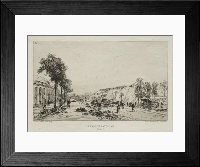 Framed Print : Souvenirs artistiques du Siege de Paris: Le Cavalie (Bastion 63), 1870-71. Creator Framed Print : Souvenirs artistiques du Siege de Paris: Le Cavalie (Bastion 63), 1870-71. Creator