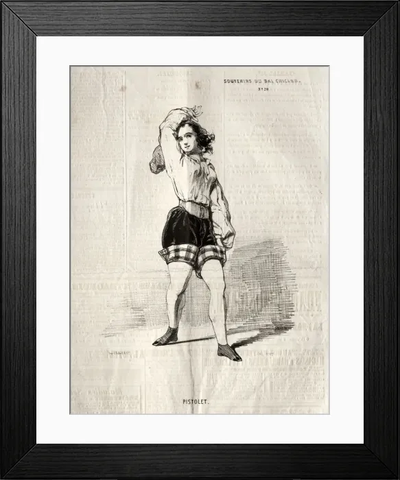 Framed Print : Souvenirs du Bal Chicard: Pistolet, 1843. Creator: Paul Gavarni (French, 1804-1866) Framed Print : Souvenirs du Bal Chicard: Pistolet, 1843. Creator: Paul Gavarni (French, 1804-1866)