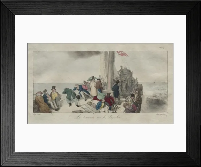 Framed Print : Souvenirs of London: Crossing on the Packet Boat, 1826. Creator: Eugene Louis Lami (French Framed Print : Souvenirs of London: Crossing on the Packet Boat, 1826. Creator: Eugene Louis Lami (French