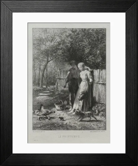 Framed Print : Springtime. Creator: Charles-Emile Jacque (French, 1813-1894) Framed Print : Springtime. Creator: Charles-Emile Jacque (French, 1813-1894)
