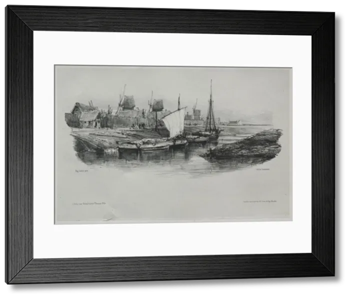 Framed Print : Souvenirs: Canal Bank, 1832. Creator: Eugene Isabey (French, 1803-1886) Framed Print : Souvenirs: Canal Bank, 1832. Creator: Eugene Isabey (French, 1803-1886)