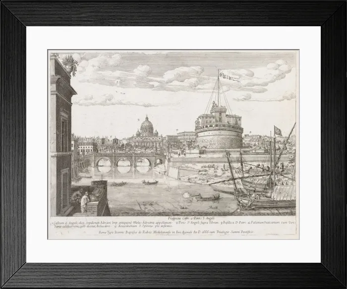 Framed Print : St. Angelo from Prospectus Locurum Urbis Romae Insign[ium], 1666. Creator: Lievin Cruyl