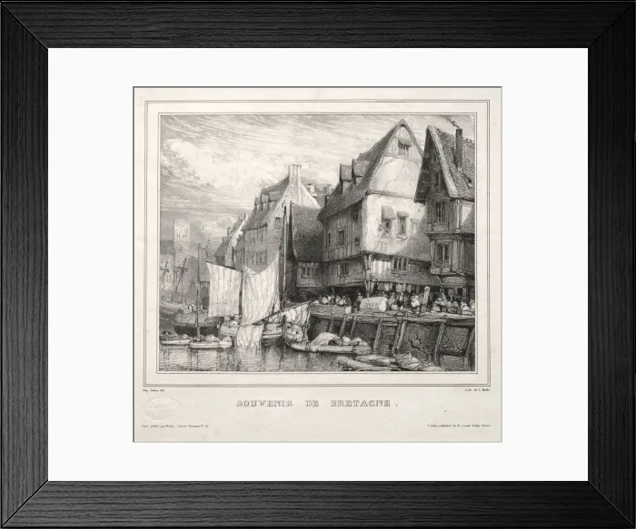 Framed Print : Souvenirs: Souvenir of Brittany, 1832. Creator: Eugene Isabey (French, 1803-1886) Framed Print : Souvenirs: Souvenir of Brittany, 1832. Creator: Eugene Isabey (French, 1803-1886)