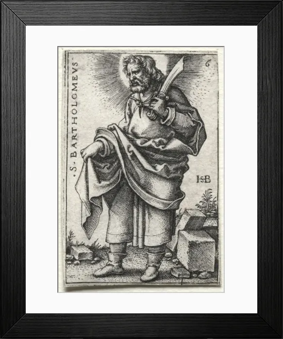 Framed Print : St. Bartholomew, 1545-1546. Creator: Hans Sebald Beham (German, 1500-1550)