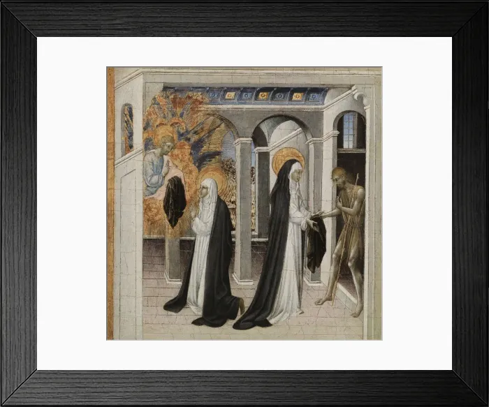 Framed Print : St. Catherine of Siena and the Beggar, 1460s. Creator: Giovanni di Paolo (Italian, c Framed Print : St. Catherine of Siena and the Beggar, 1460s. Creator: Giovanni di Paolo (Italian, c