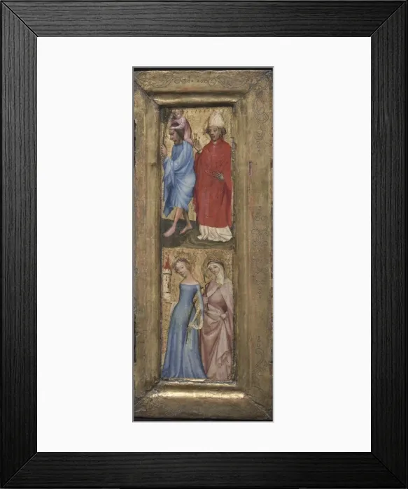 Framed Print : St. Christopher and St. Erasmus; St. Barbara and another female saint, c. 1424. Creator: Unknown Framed Print : St. Christopher and St. Erasmus; St. Barbara and another female saint, c. 1424. Creator: Unknown