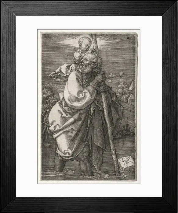 Framed Print : St. Christopher, Facing to the Left, 1521. Creator: Albrecht Dürer (German, 1471-1528) Framed Print : St. Christopher, Facing to the Left, 1521. Creator: Albrecht Dürer (German, 1471-1528)