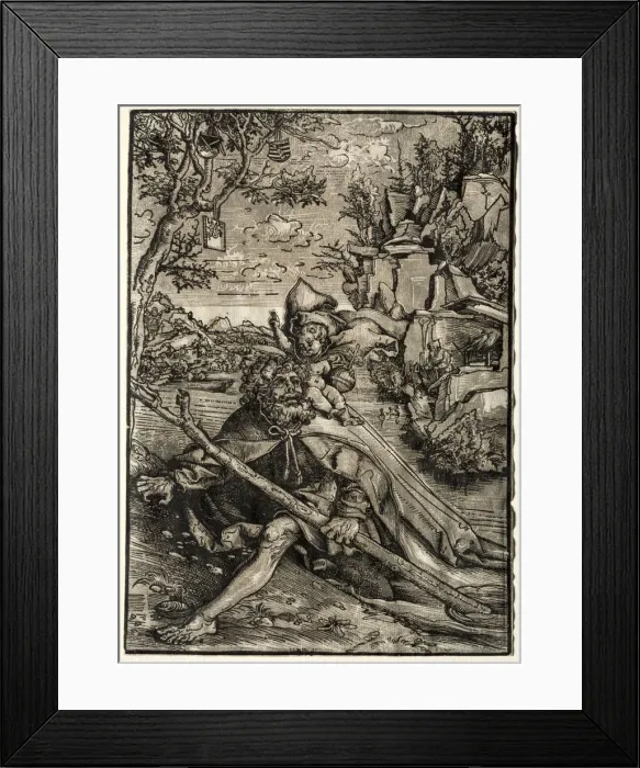 Framed Print : St. Christopher, c. 1509. Creator: Lucas Cranach (German, 1472-1553) Framed Print : St. Christopher, c. 1509. Creator: Lucas Cranach (German, 1472-1553)