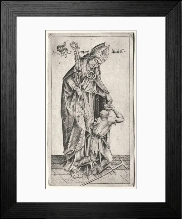 Framed Print : St. Martin. Creator: Israhel van Meckenem (German, c. 1440-1503) Framed Print : St. Martin. Creator: Israhel van Meckenem (German, c. 1440-1503)