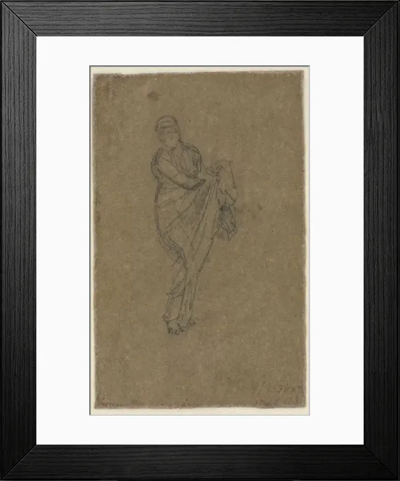 Framed Print : Standing Woman Holding Up Her Dress (verso), c. 1872. Creator: James McNeill Whistler (American Framed Print : Standing Woman Holding Up Her Dress (verso), c. 1872. Creator: James McNeill Whistler (American
