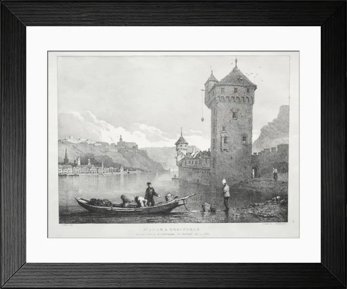 Framed Print : St. Goar and Rheinfels, 1824. Creator: Samuel Prout (British, 1783-1852) Framed Print : St. Goar and Rheinfels, 1824. Creator: Samuel Prout (British, 1783-1852)