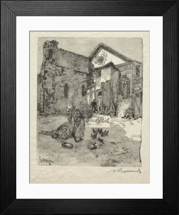 Framed Print : St. Julien le Pauvre: Le Portail. Creator: Auguste Louis Lepere (French, 1849-1918) Framed Print : St. Julien le Pauvre: Le Portail. Creator: Auguste Louis Lepere (French, 1849-1918)