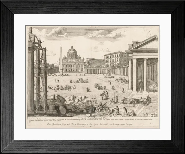 Framed Print : St. Peters Basilica from Prospectus Locurum Urbis Romae Insign[ium], 1666