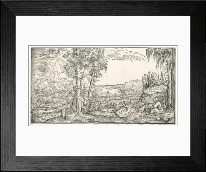 Framed Print : St. John on the Island of Patmos, c. 1545-55. Creator: Virgilius Solis (German, 1514-1562) Framed Print : St. John on the Island of Patmos, c. 1545-55. Creator: Virgilius Solis (German, 1514-1562)