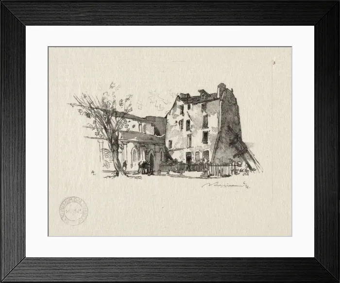 Framed Print : St. Julien le Pauvre: Le Presbytere. Creator: Auguste Louis Lepere (French, 1849-1918) Framed Print : St. Julien le Pauvre: Le Presbytere. Creator: Auguste Louis Lepere (French, 1849-1918)