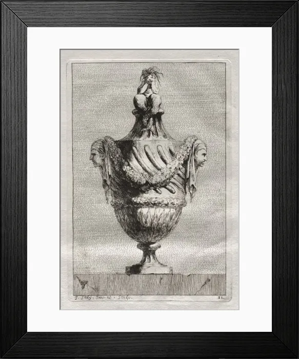Framed Print : Suite of Vases: Plate 21, 1746. Creator: Jacques Francois Saly (French, 1717-1776) Framed Print : Suite of Vases: Plate 21, 1746. Creator: Jacques Francois Saly (French, 1717-1776)