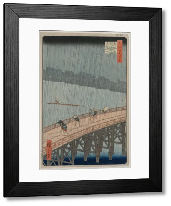 Framed Print : Sudden Shower over Shin-Ohashi Bridge and Atake... 1857. Creator: Utagawa Hiroshige (Japanese, 1797-1858) Framed Print : Sudden Shower over Shin-Ohashi Bridge and Atake... 1857. Creator: Utagawa Hiroshige (Japanese, 1797-1858)