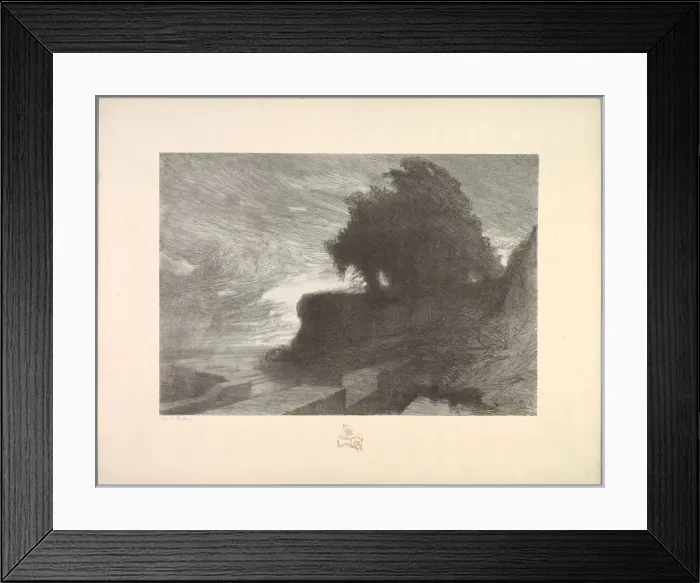Framed Print : Suite de Paysages: Landscape, Plate 4, Remarque, Snake, 1892-1893. Creator: Charles Marie Dulac Framed Print : Suite de Paysages: Landscape, Plate 4, Remarque, Snake, 1892-1893. Creator: Charles Marie Dulac