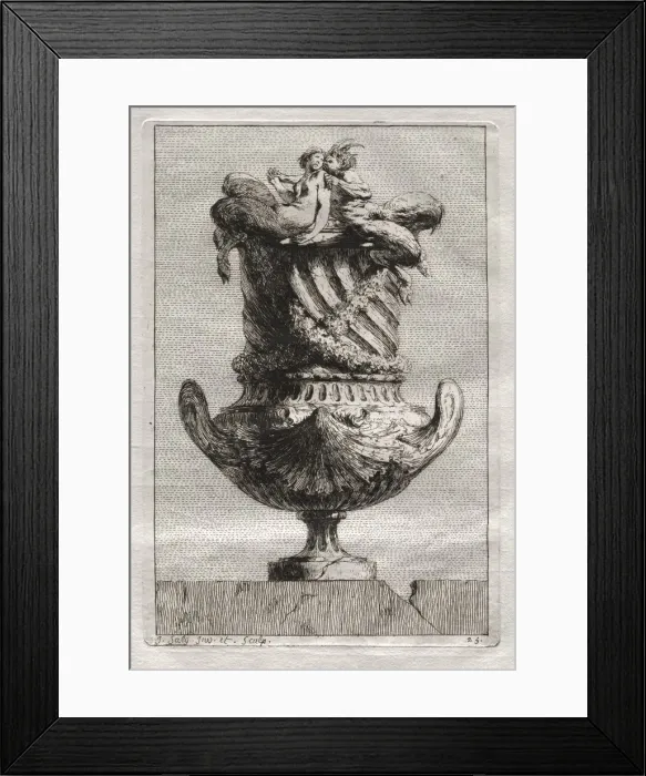 Framed Print : Suite of Vases: Plate 25, 1746. Creator: Jacques Francois Saly (French, 1717-1776) Framed Print : Suite of Vases: Plate 25, 1746. Creator: Jacques Francois Saly (French, 1717-1776)