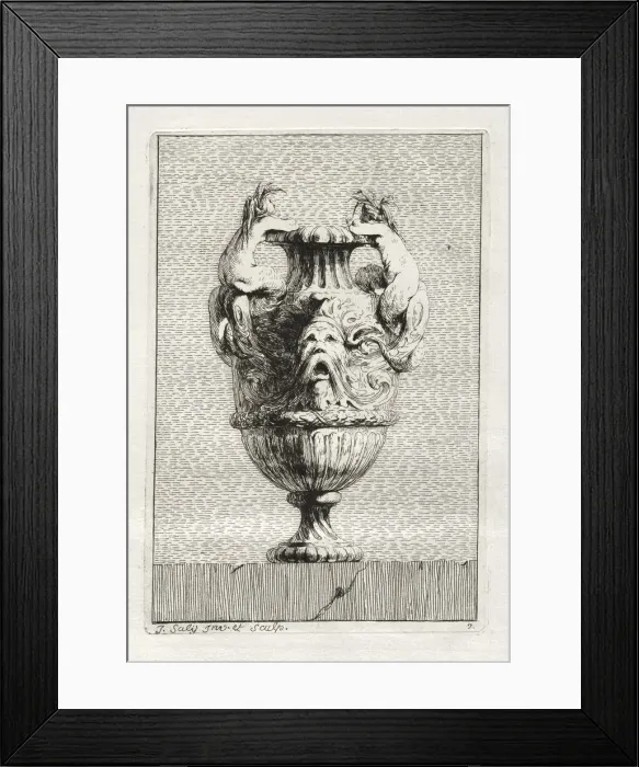 Framed Print : Suite of Vases: Plate 7, 1746. Creator: Jacques Francois Saly (French, 1717-1776) Framed Print : Suite of Vases: Plate 7, 1746. Creator: Jacques Francois Saly (French, 1717-1776)