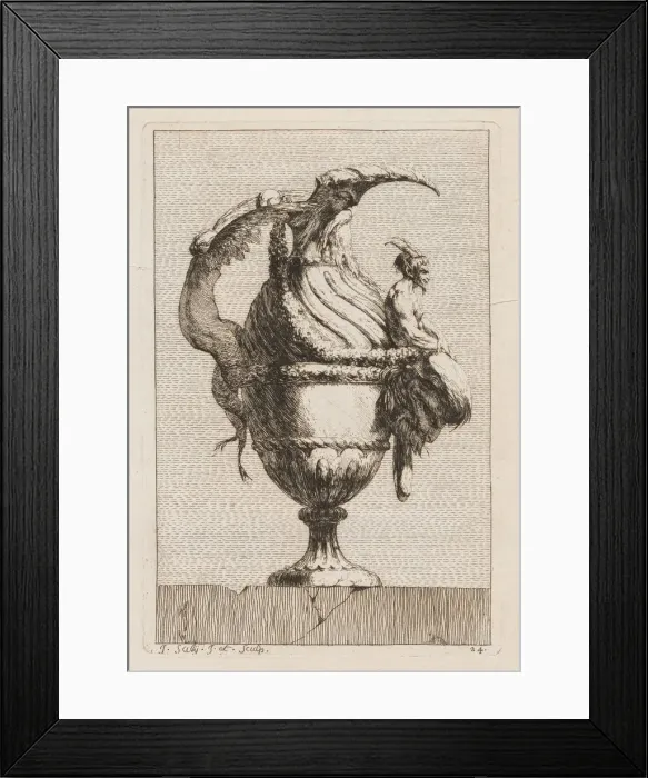 Framed Print : Suite of Vases: Plate 24, 1746. Creator: Jacques Francois Saly (French, 1717-1776) Framed Print : Suite of Vases: Plate 24, 1746. Creator: Jacques Francois Saly (French, 1717-1776)