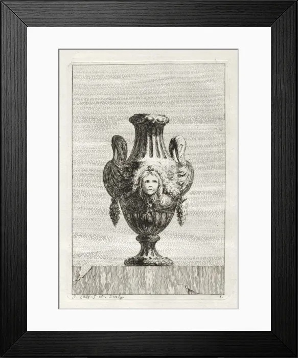 Framed Print : Suite of Vases: Plate 8, 1746. Creator: Jacques Francois Saly (French, 1717-1776) Framed Print : Suite of Vases: Plate 8, 1746. Creator: Jacques Francois Saly (French, 1717-1776)