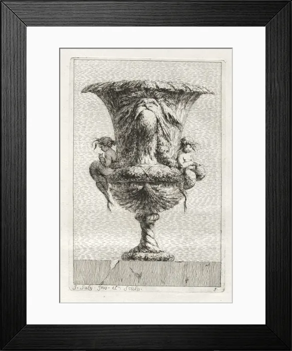 Framed Print : Suite of Vases: Plate 9, 1746. Creator: Jacques Francois Saly (French, 1717-1776) Framed Print : Suite of Vases: Plate 9, 1746. Creator: Jacques Francois Saly (French, 1717-1776)