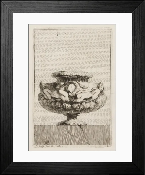 Framed Print : Suite of Vases: Plate 13, 1746. Creator: Jacques Francois Saly (French, 1717-1776) Framed Print : Suite of Vases: Plate 13, 1746. Creator: Jacques Francois Saly (French, 1717-1776)