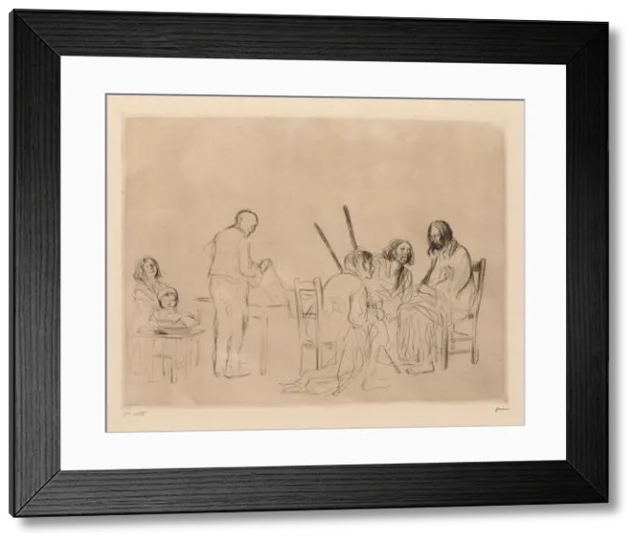 Framed Print : Supper at Emmaus. Creator: Jean Louis Forain (French, 1852-1931) Framed Print : Supper at Emmaus. Creator: Jean Louis Forain (French, 1852-1931)