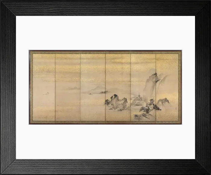 Framed Print : Summer and Winter Landscapes (one of a pair), 1600s. Creator: Kano Naonobu (Japanese, 1607-1650) Framed Print : Summer and Winter Landscapes (one of a pair), 1600s. Creator: Kano Naonobu (Japanese, 1607-1650)