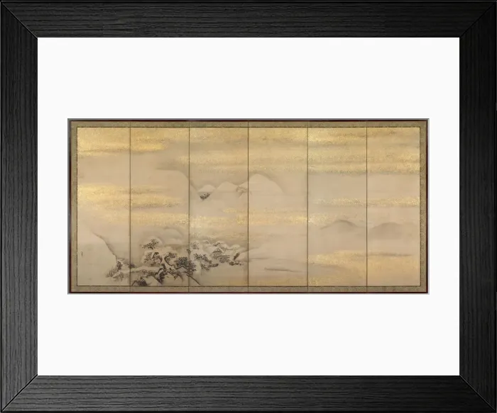 Framed Print : Summer and Winter Landscapes (one of a pair), 1600s. Creator: Kano Naonobu (Japanese, 1607-1650) Framed Print : Summer and Winter Landscapes (one of a pair), 1600s. Creator: Kano Naonobu (Japanese, 1607-1650)