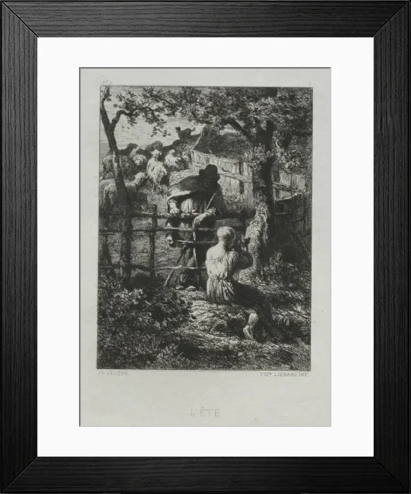 Framed Print : Summer Day. Creator: Charles-Emile Jacque (French, 1813-1894) Framed Print : Summer Day. Creator: Charles-Emile Jacque (French, 1813-1894)