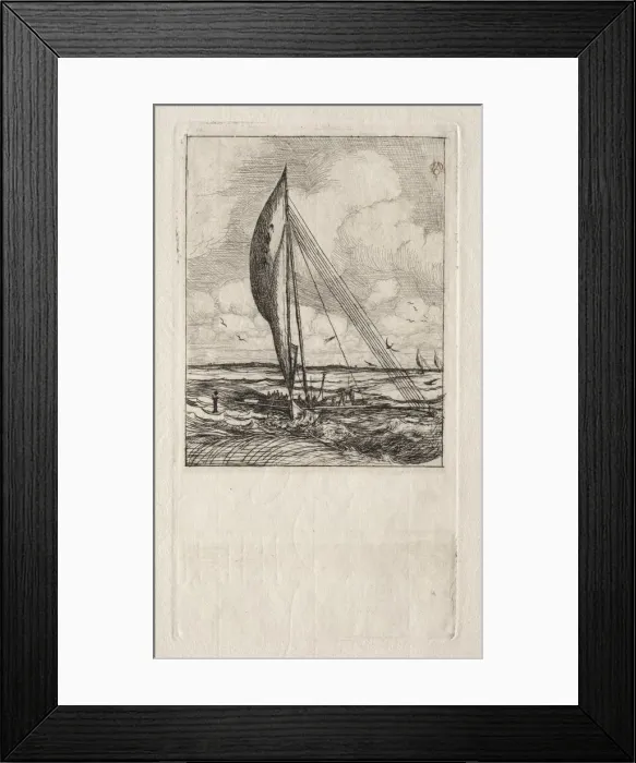 Framed Print : Swift Sailing Proa, Mulgrave Archipelago, Oceania, 1866. Creator: Charles Meryon (French Framed Print : Swift Sailing Proa, Mulgrave Archipelago, Oceania, 1866. Creator: Charles Meryon (French