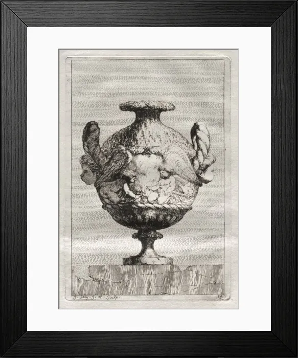 Framed Print : Suite of Vases: Plate 19, 1746. Creator: Jacques Francois Saly (French, 1717-1776) Framed Print : Suite of Vases: Plate 19, 1746. Creator: Jacques Francois Saly (French, 1717-1776)
