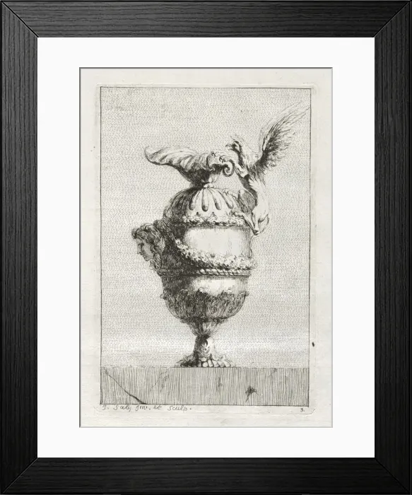 Framed Print : Suite of Vases: Plate 3, 1746. Creator: Jacques Francois Saly (French, 1717-1776) Framed Print : Suite of Vases: Plate 3, 1746. Creator: Jacques Francois Saly (French, 1717-1776)