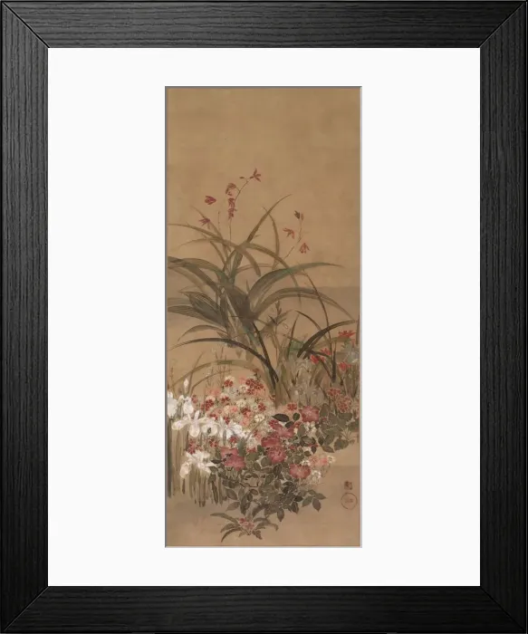 Framed Print : Summer Flowers, mid 1600s. Creator: Kitagawa S?setsu (Japanese, active 1639-50) Framed Print : Summer Flowers, mid 1600s. Creator: Kitagawa S?setsu (Japanese, active 1639-50)